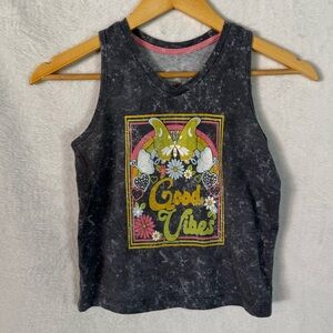 Wonder Nation Black 'Good Vibes' Tank Top Girls size 10/12